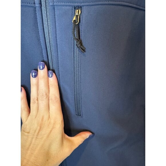 The North Face‎ Coat Men Large Navy Blue Full Zip Mock Neck Soft Shell Jacket - Picture 7 of 15